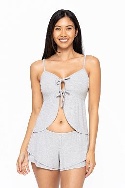 Bamboo Blend Fit & Flare Cami Top Heather grey