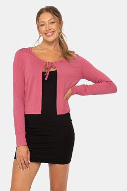 Charming Ballet Tie-Front Sweater Soft magenta