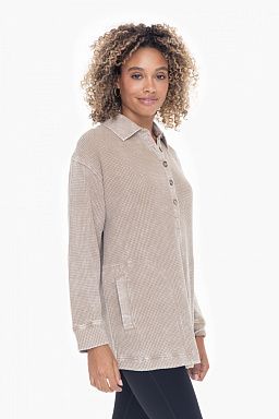 Cotton Mineral Wash Waffle Knit Tunic