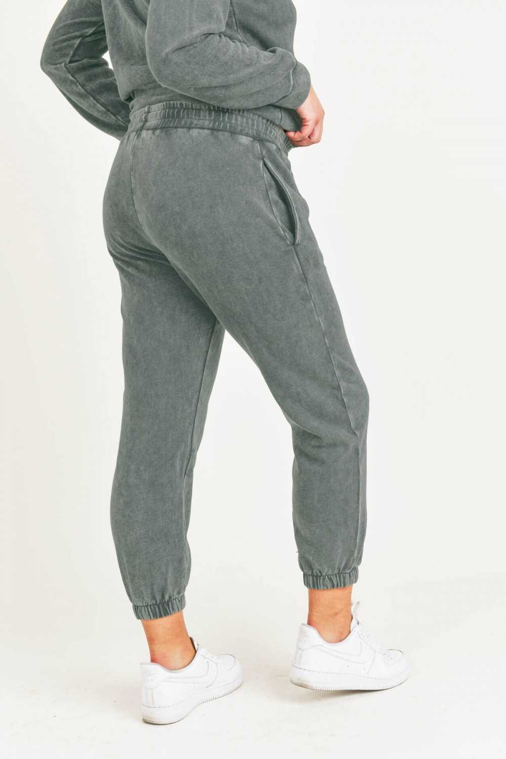 Mono B Joggers CURVY Mineral-Washed Cotton Terry Cuffed - CaitlinRiceStyle