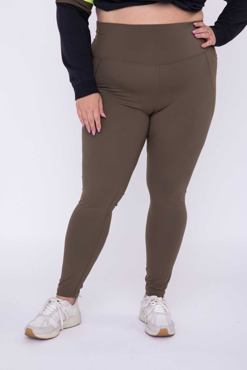 Mono B High-Waist Leggings CURVY Tapered Band Essential Solid ...