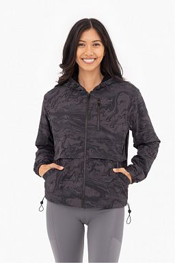 Dark Marble Water Resistant Fleeced-Lined Active Jacket