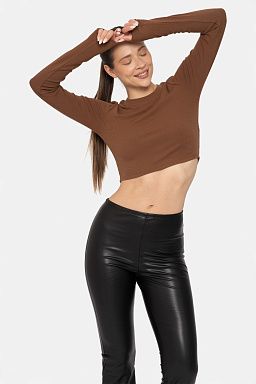 Essential Micro-Ribbed Cropped Athleisure Cocoa dust