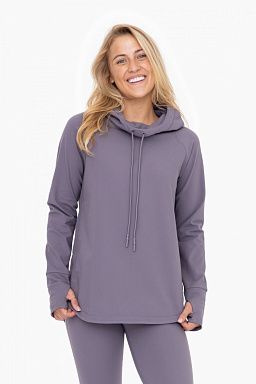 GREEN Active Hoodie Top with Thumbholes