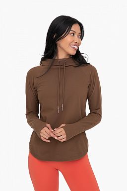 GREEN Active Hoodie Top with Thumbholes