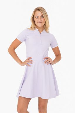 GREEN Preppy Half Zip Flared Dress Lilac 23