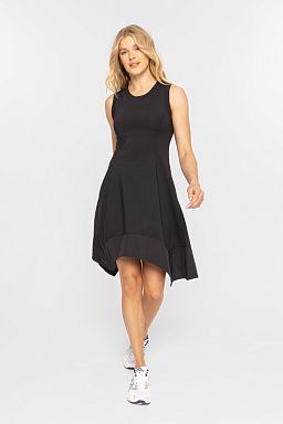 Handkerchief Hem Active Dress Black