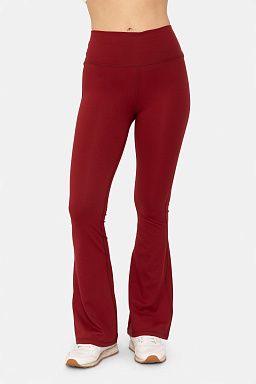 High-Waist Flare Leggings Red velvet