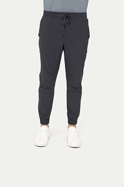 High-Waisted Zip-Up Ankle Joggers Dark navy