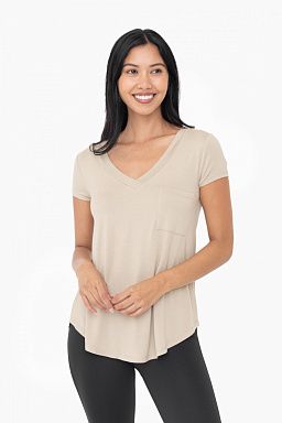 Longline Deep V-Neck Pocket Shirt