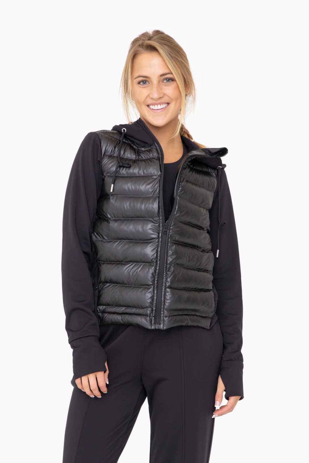 Mono B Jacket Micro Fleece Hybrid Padded Puffer - CaitlinRiceStyle