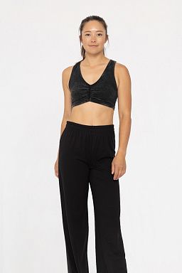 Mineral Wash Cotton Blend Racerback Black