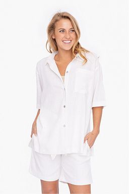 Oversized Short Sleeve Resort Button Down Shirt