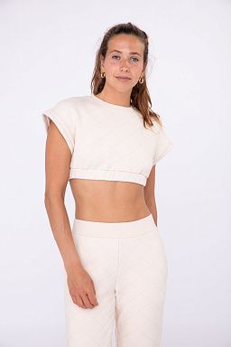 Quilted Short Sleeve Crop Top