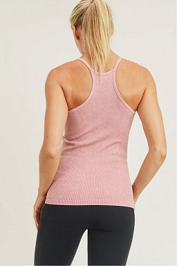 Ribbed Mineral-Washed Racerback