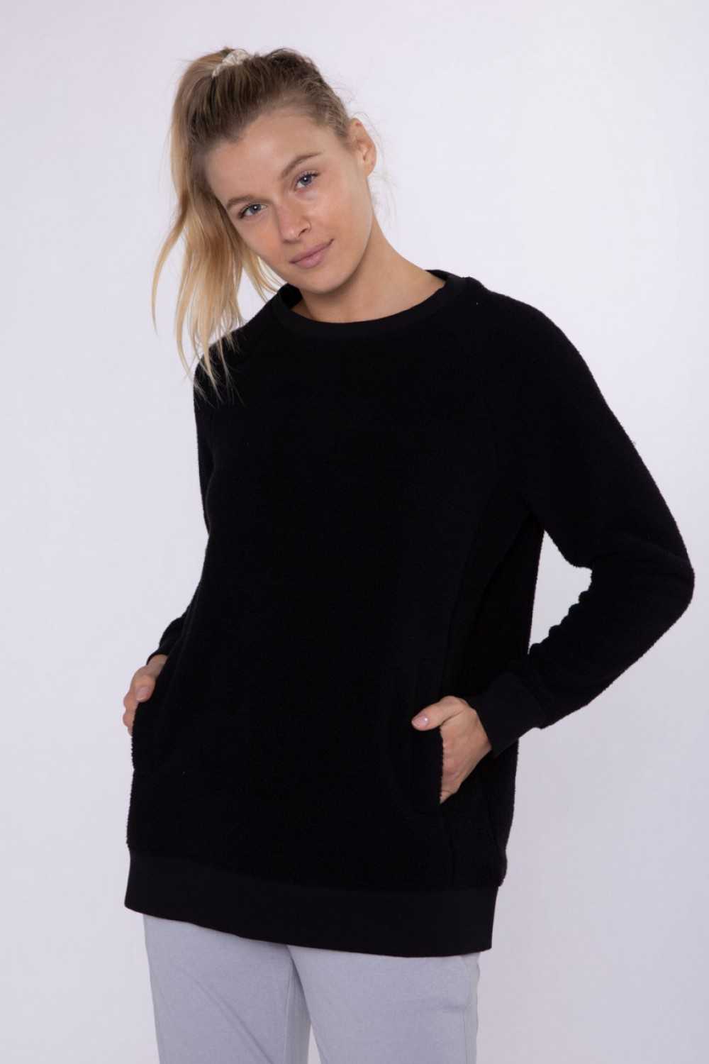 Mono B Pullover Teddy with Pockets - CaitlinRiceStyle
