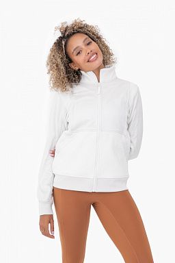 Textured Fleece Hybrid Zip Up Jacket