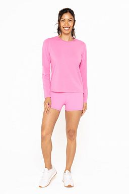 Pima Bliss & Seam Biker Fuschia set