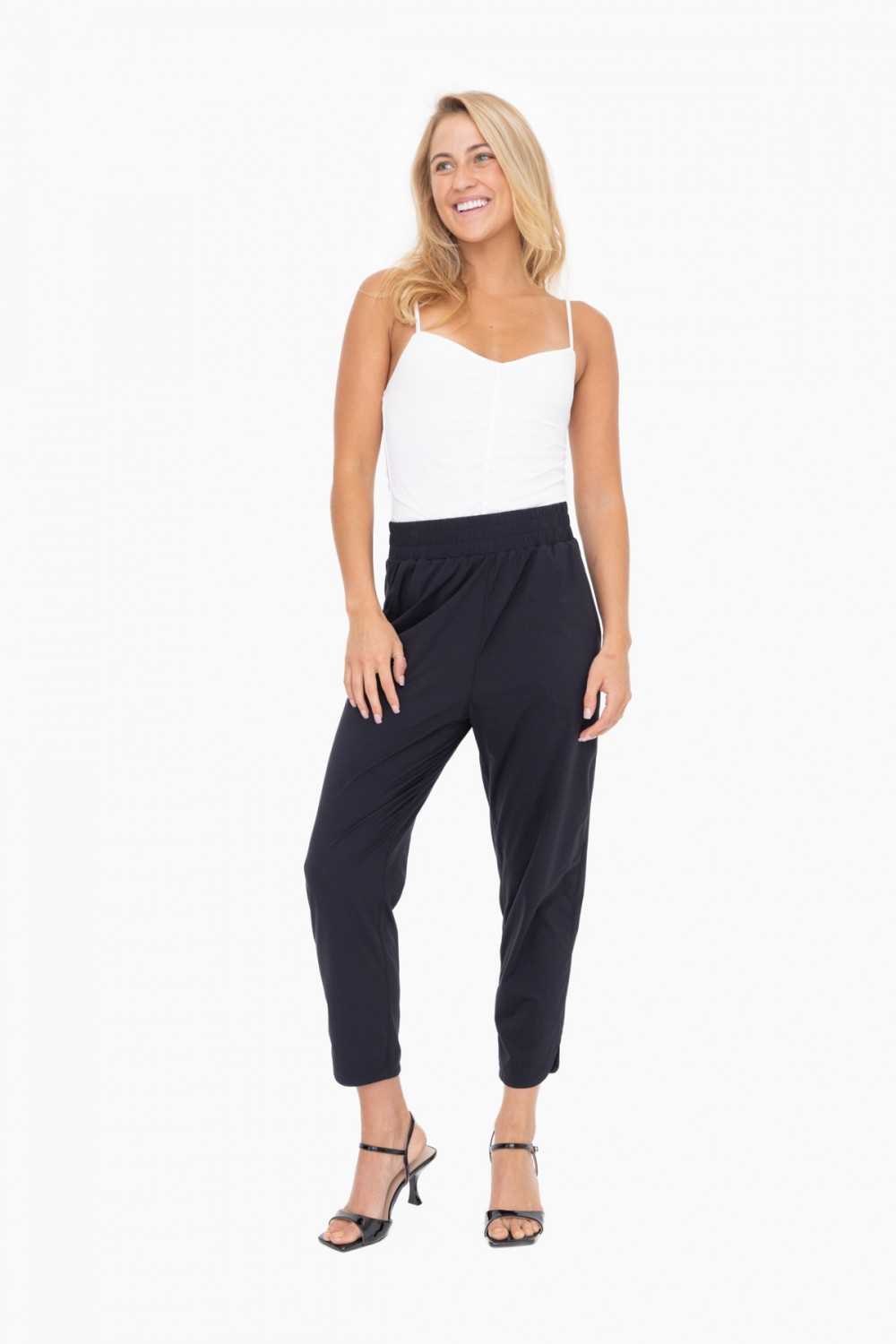 Mono B Joggers Capri & Sleeveless Bodysuit Tulip Ext & Ruched Mesh Set ...